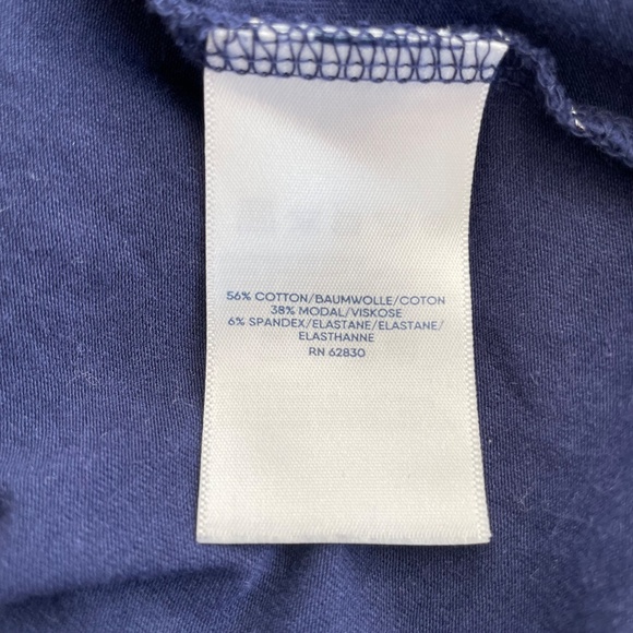 LANDS’ END Women’s Size 2X 20/22 Blue & White Polka Dot Soft Fold Cowl neck Top - Picture 4 of 5